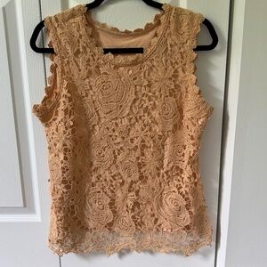 Lace overlay tank top